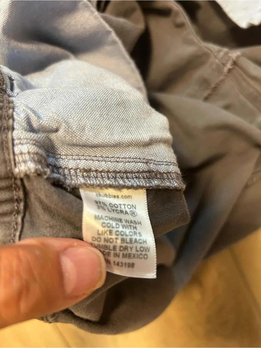 chubbies Men's gray Flat-Front Cotton Shorts